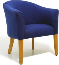 Milan Single Timber Leg Tub Chair. Any Fabric Colour